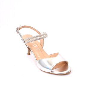 PHIL GATIÈR by REPO 43438a Siver Leather Heels Sandals